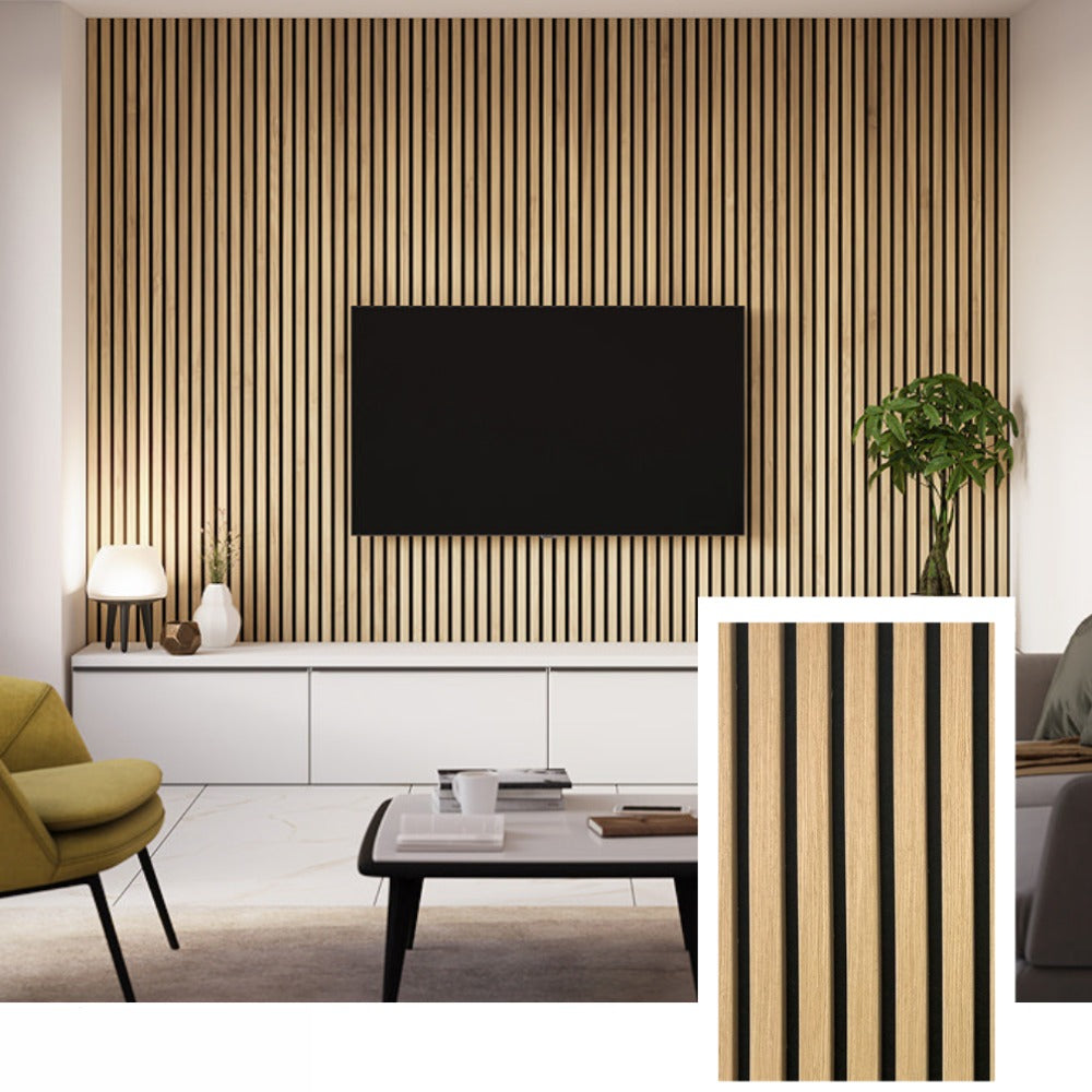 House™ Premium Acoustic Slat Wall Panel — Natural Oak (2.7 × 1.10 m)
