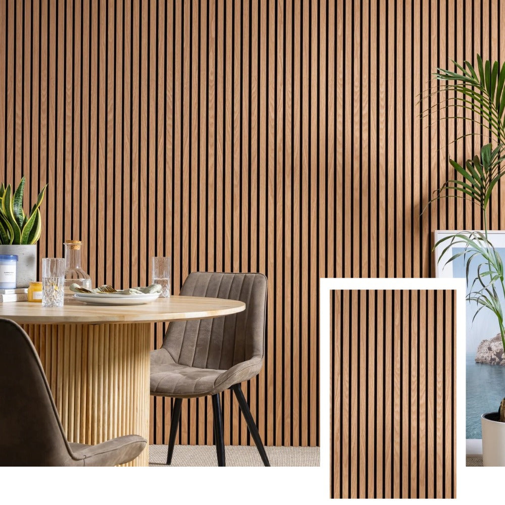 House™ Premium Acoustic Slat Wall Panel — Natural Oak (2.7 × 1.10 m)
